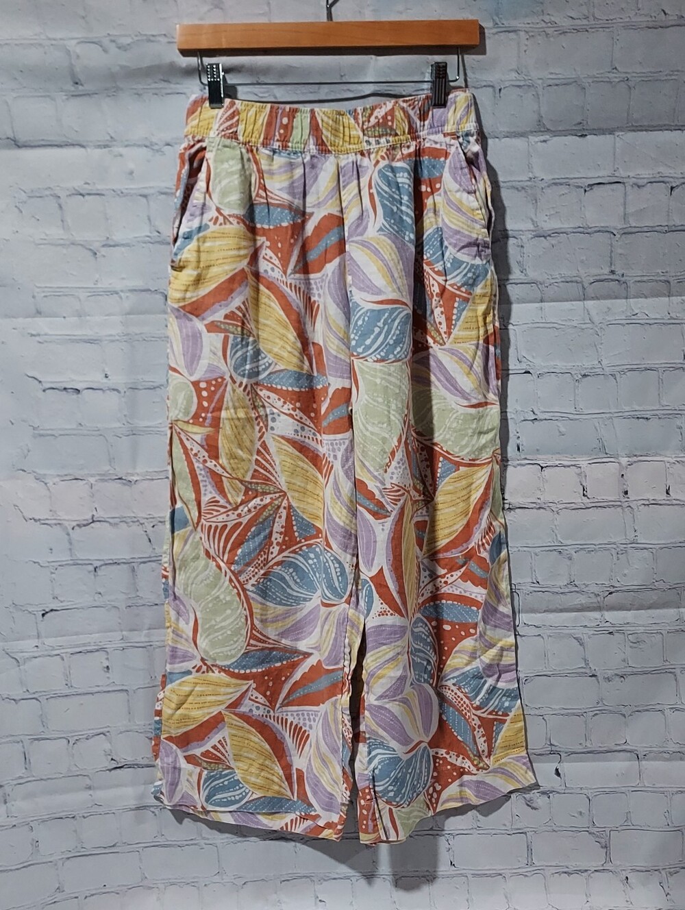 C&C California M Linen Boho Coastal Pants Relaxed Casual Tropical Resort Beach
